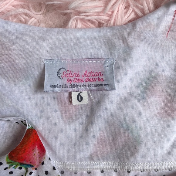 SELINI ACTION RED COTTON STRAWBERRY DRESS - Picture 7 of 7